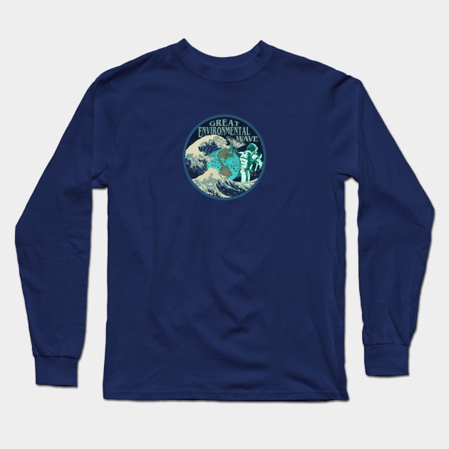 Great Environmental Wave Long Sleeve T-Shirt by Jitterfly